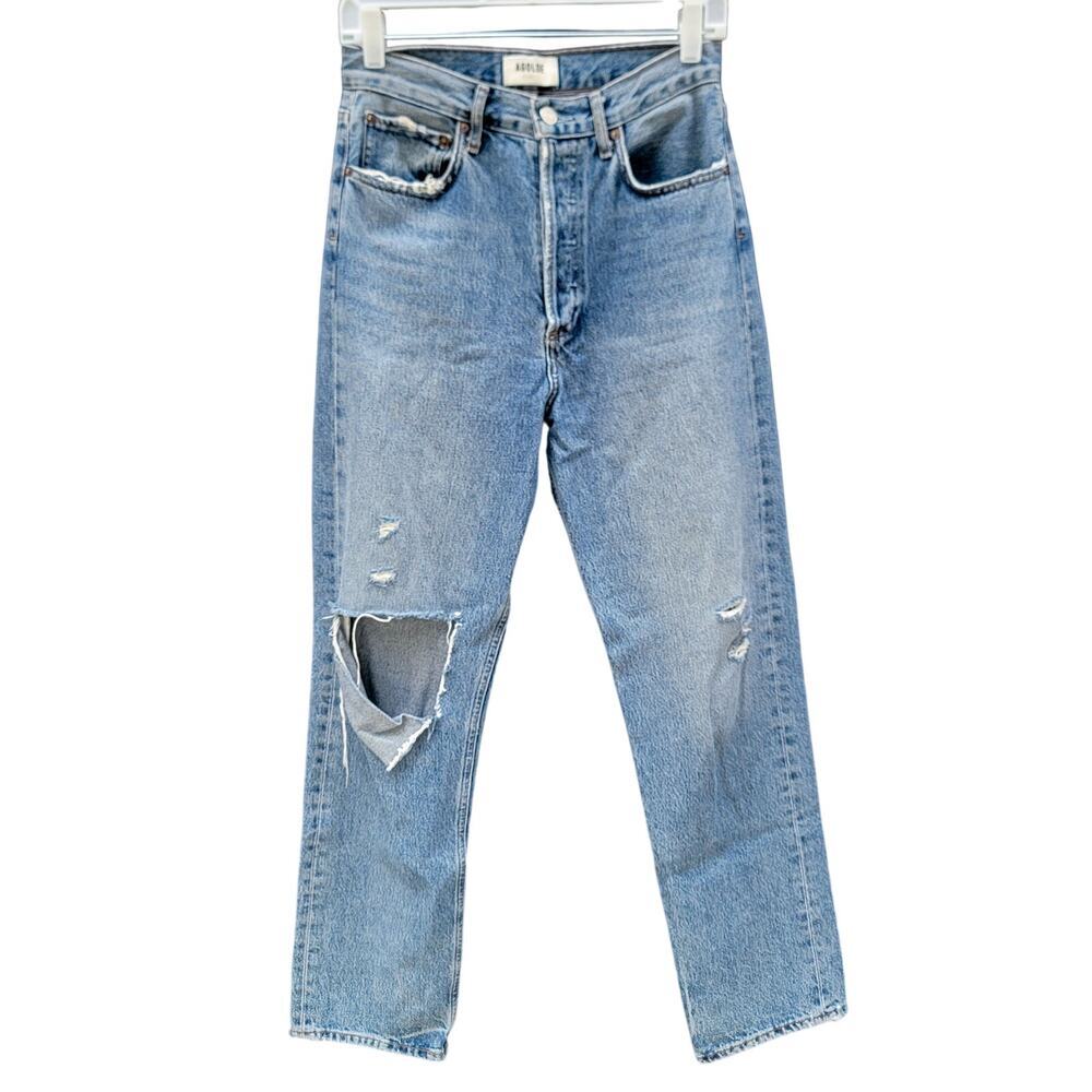 Agolde 90's Pinch Waist High Rise Straight Leg Jeans Button Fly Size Size 26 - Picture 3 of 8